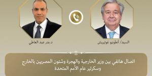 اتصال هاتفي بين وزير الخارجية والهجرة وسكرتير عام الأمم المتحدة - بوابة اخر ساعة