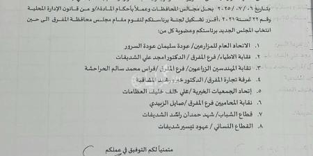 فضيحة اختيار مزدوج تُحرج الوزير وليد المصري .. مهندس واحد لعضوية مجلسي محافظتي الزرقاء والمفرق .. وثيقة - بوابة اخر ساعة